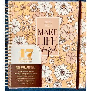 17 Month Planner MAKE LIFE SIMPLE Aug 2025 - Dec 2026 Weekly Planning Notes Gift